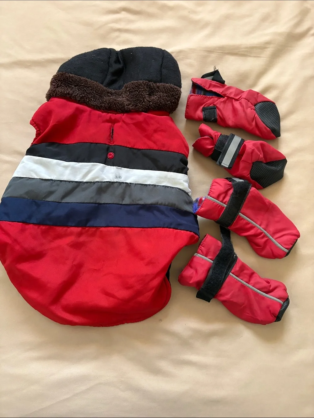 Top Paw Red Dog Winter Coat with Matching Red Boots